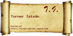 Turner István névjegykártya